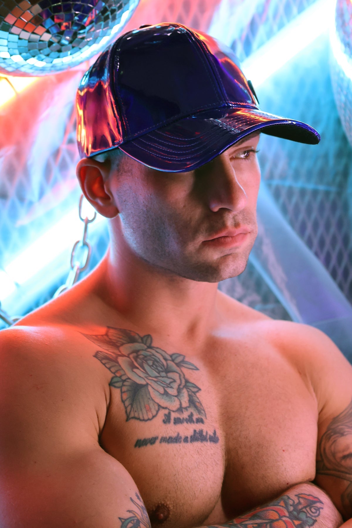 CYBER HOLO HAT - BLUE - DealByEthan.gay loves Breedwell