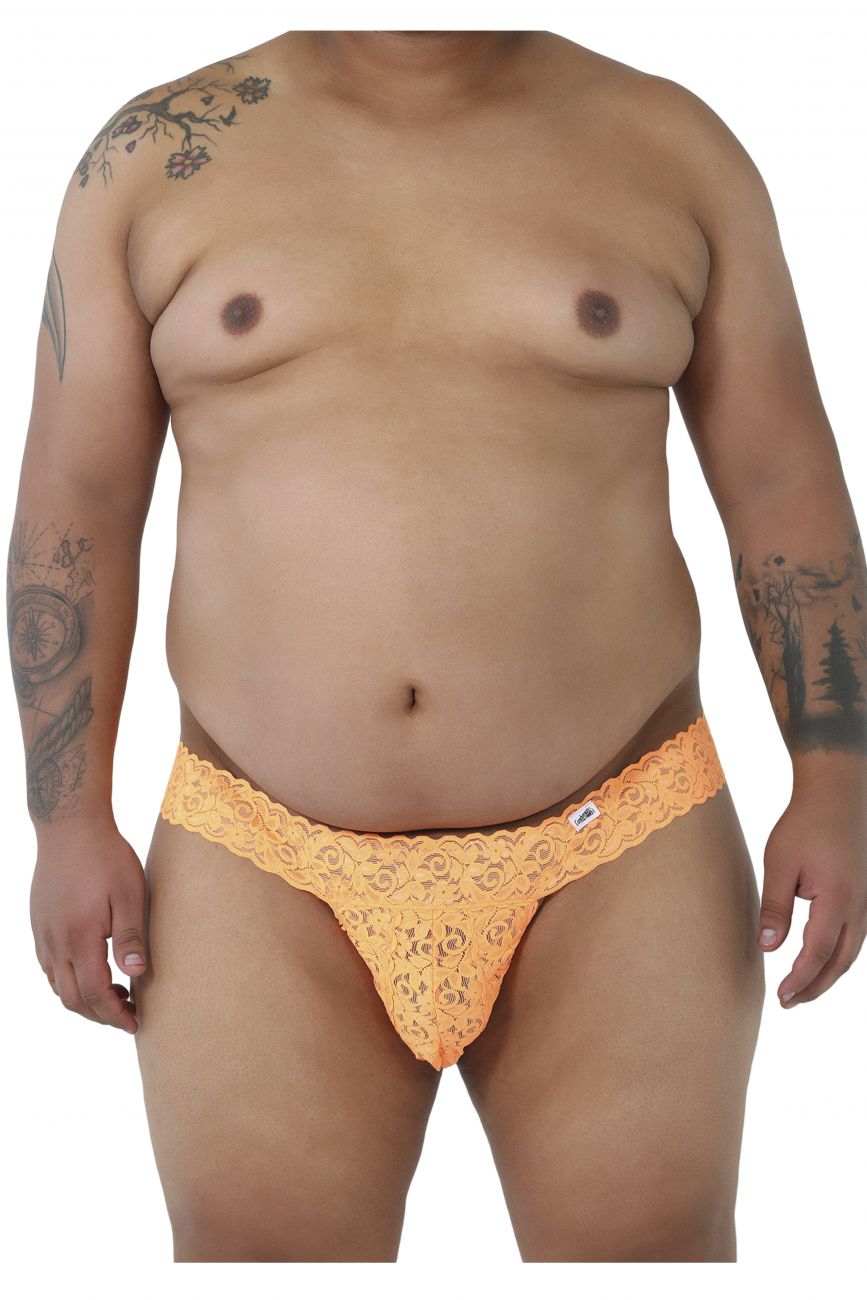 CandyMan 99315X Peek a Boo Lace Thongs Color Hot Orange - DealByEthan.gay loves CandyMan
