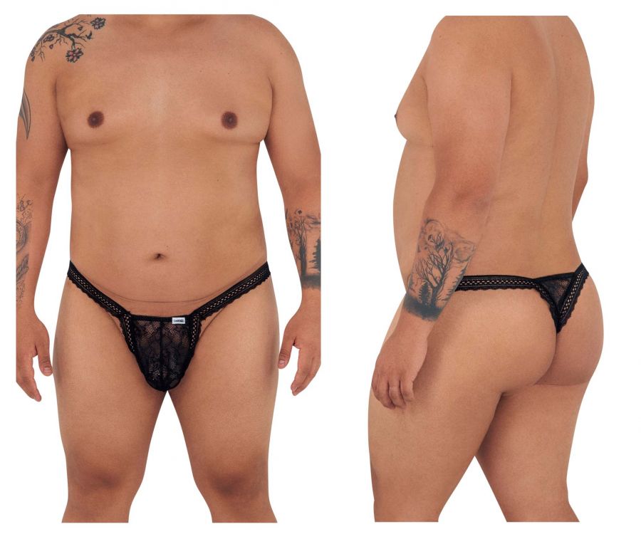 CandyMan 99420X Double Lace Thongs Color Black - DealByEthan.gay loves CandyMan