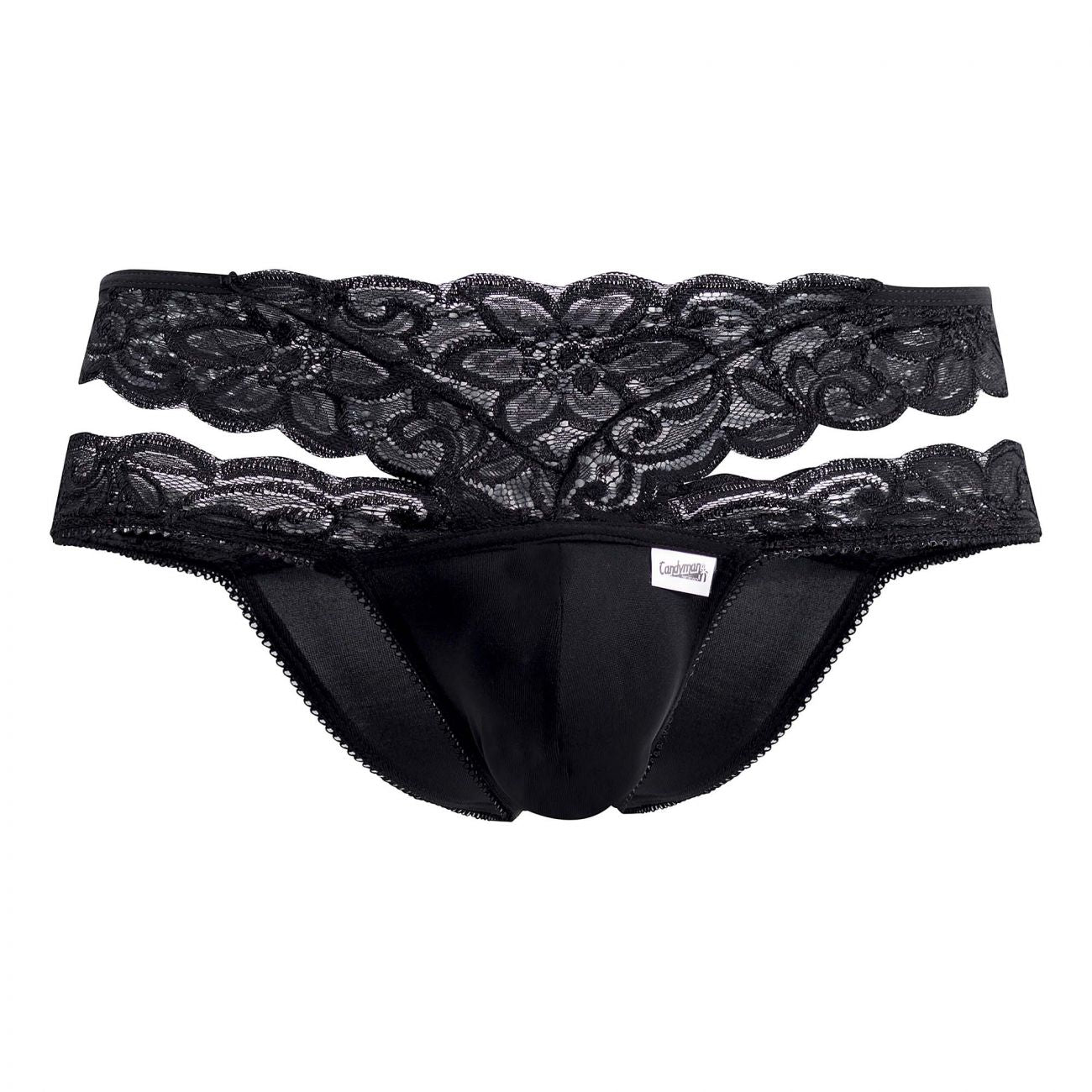 CandyMan 99487 Lace Double Bikini Color Black - DealByEthan.gay loves CandyMan