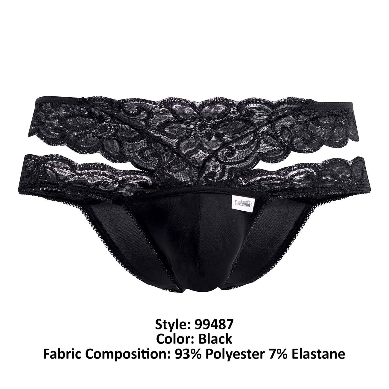 CandyMan 99487 Lace Double Bikini Color Black - DealByEthan.gay loves CandyMan