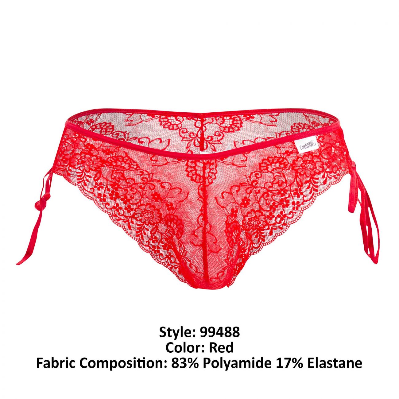 CandyMan 99488 Side Tie Lace Bikini Color Red - DealByEthan.gay loves CandyMan