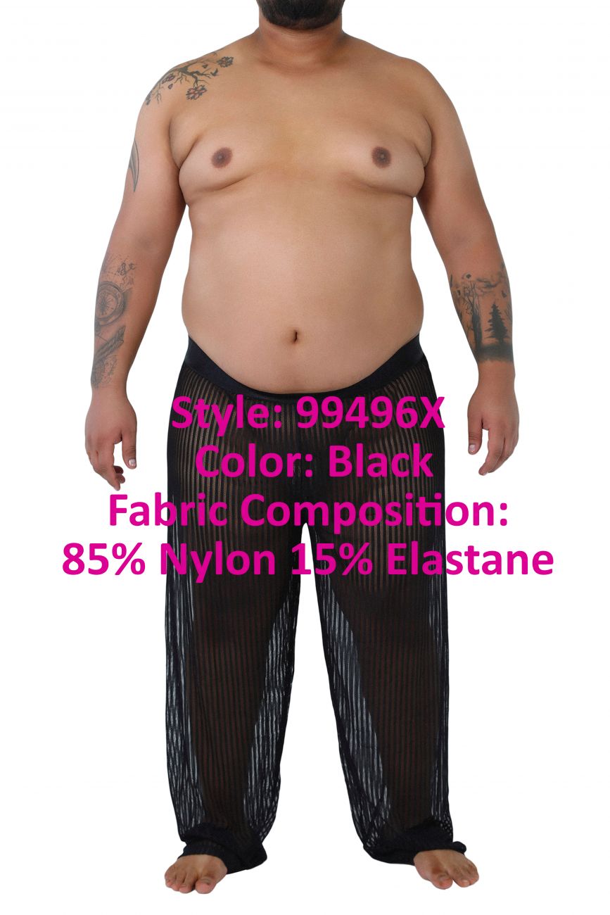 CandyMan 99496X Mesh Lounge Pants Color Black - DealByEthan.gay loves CandyMan