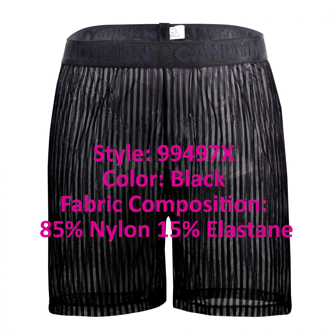 CandyMan 99497X Mesh Lounge Shorts Color Black - DealByEthan.gay loves CandyMan