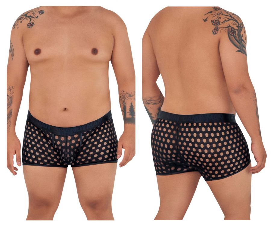 CandyMan 99511X Polka Mesh Trunks Color Black - DealByEthan.gay loves CandyMan