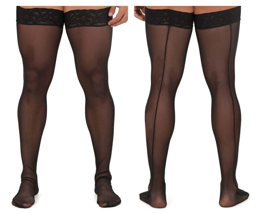 CandyMan 99533 Mesh Thigh Highs Color Black - DealByEthan.gay loves CandyMan