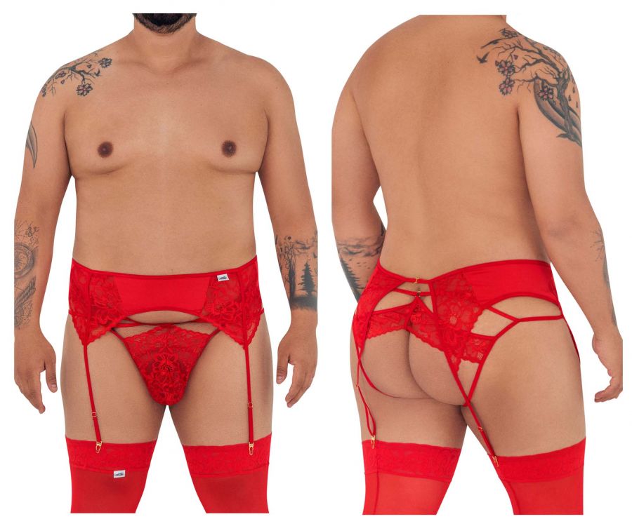 CandyMan 99550X Lace Garter-Jockstrap Outfit Color Red - DealByEthan.gay loves CandyMan