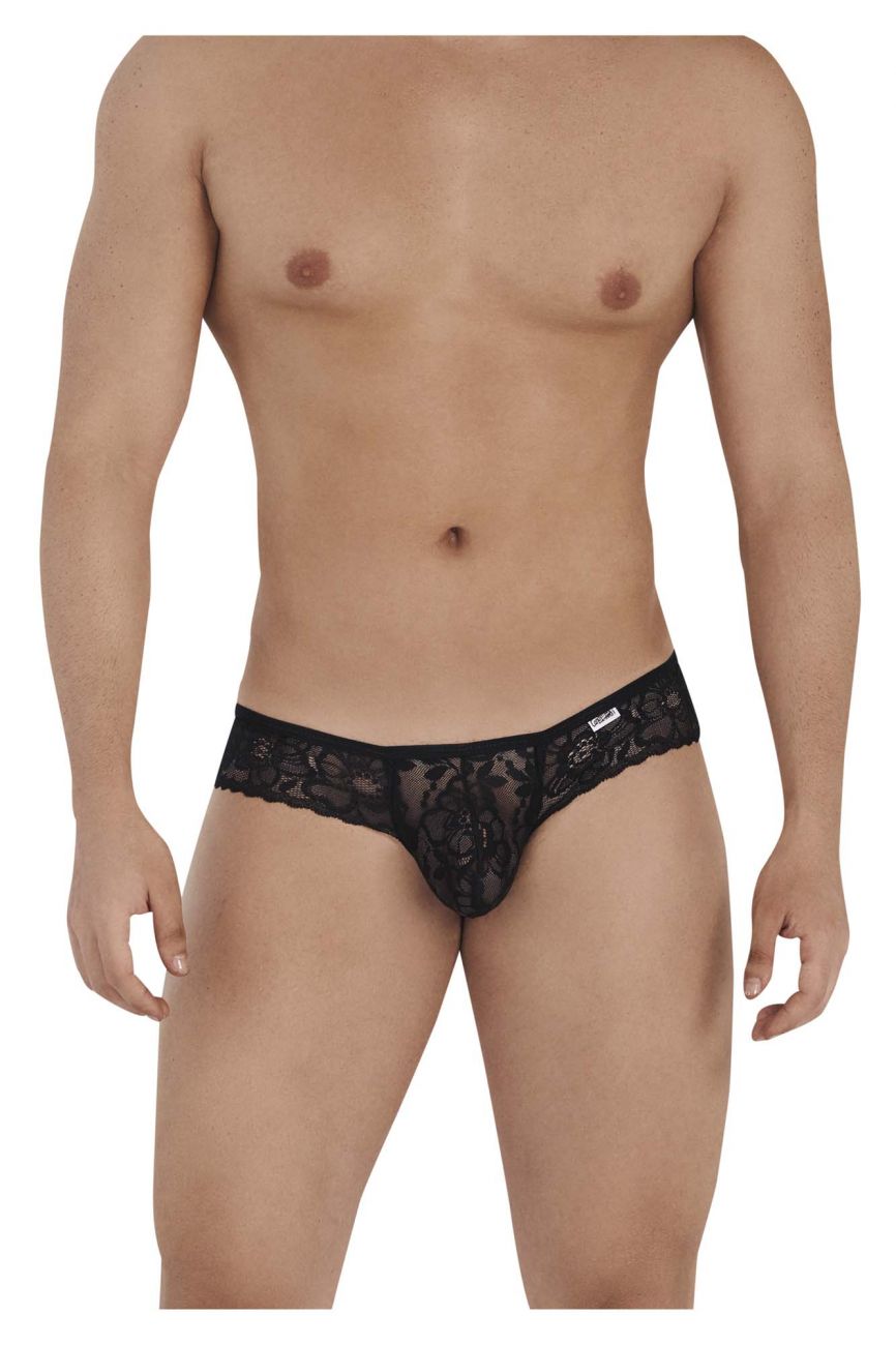 CandyMan 99551 Lace Peekaboo Briefs Color Black - DealByEthan.gay loves CandyMan
