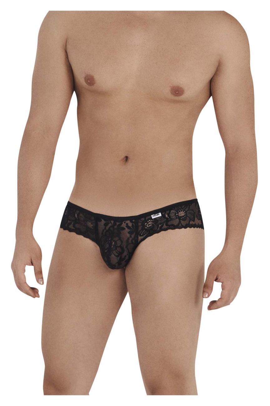CandyMan 99551 Lace Peekaboo Briefs Color Black - DealByEthan.gay loves CandyMan