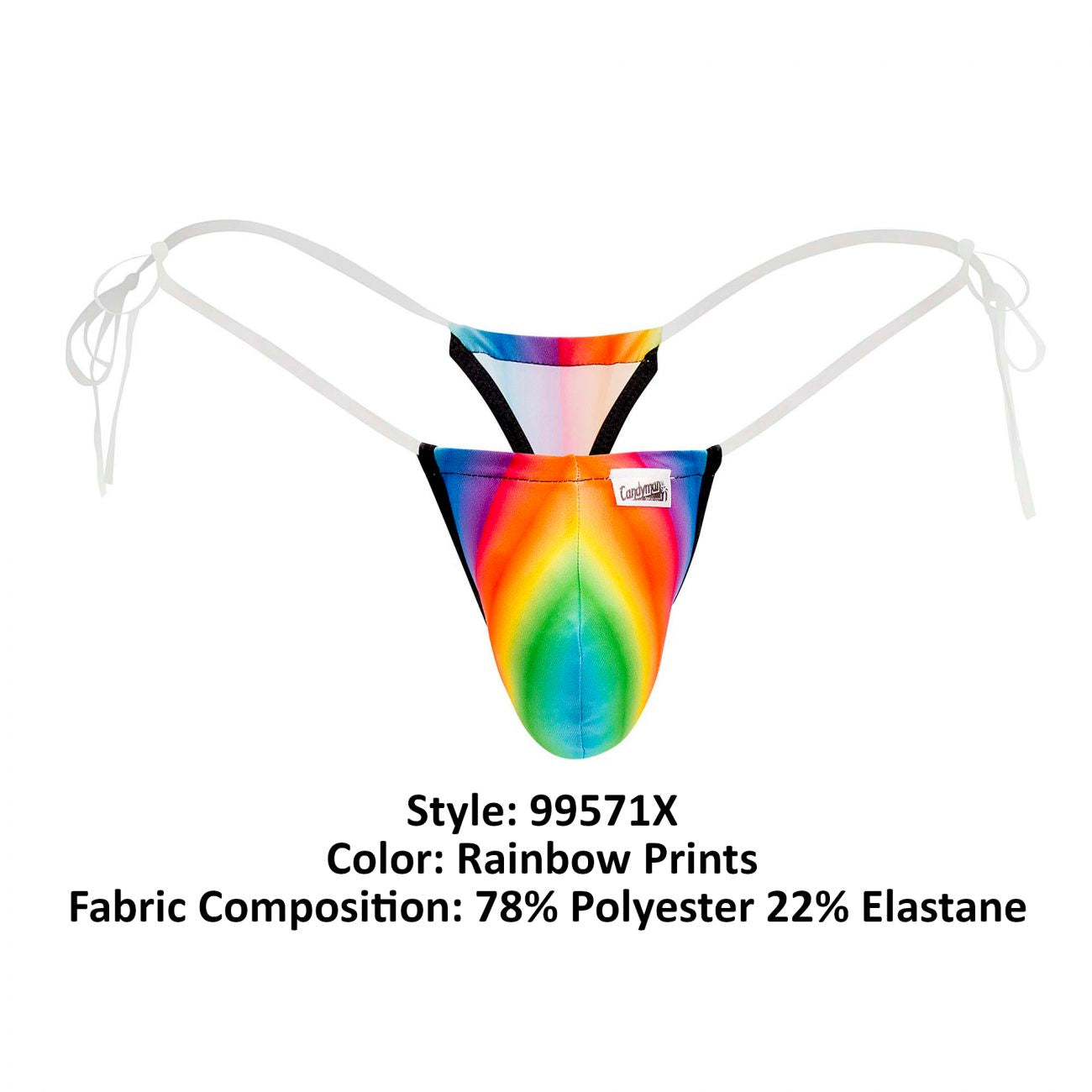 CandyMan 99571X Invisible Micro G-String Color Rainbow Prints - DealByEthan.gay loves CandyMan