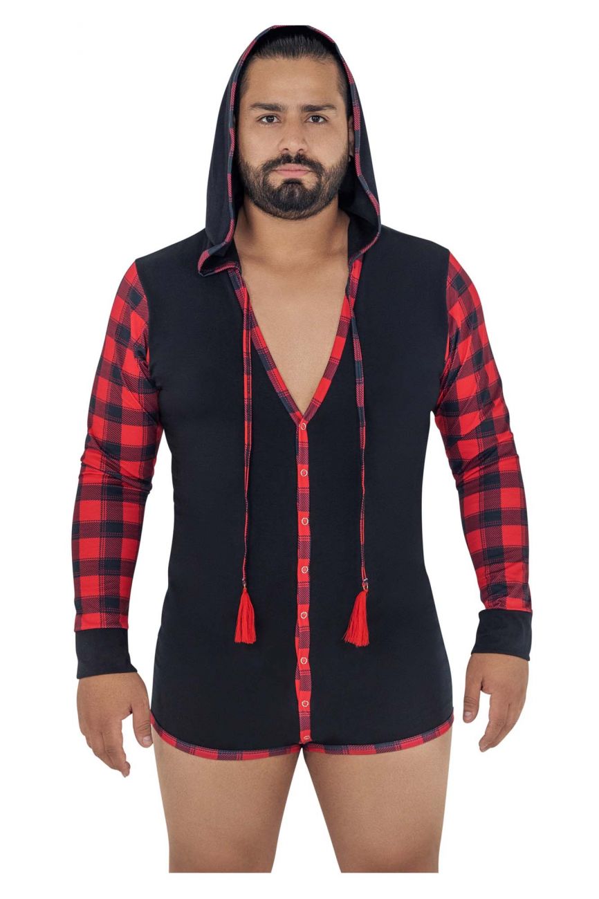 CandyMan 99575X Hoodie Bodysuit Color Black - DealByEthan.gay loves CandyMan