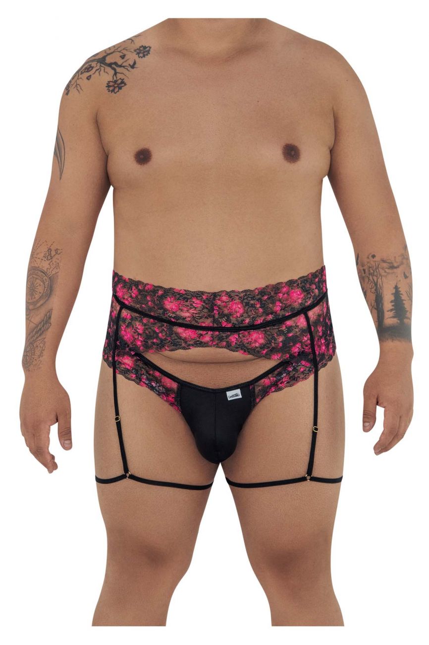 CandyMan 99576X Lace Garter Thongs Color Black Print - DealByEthan.gay loves CandyMan