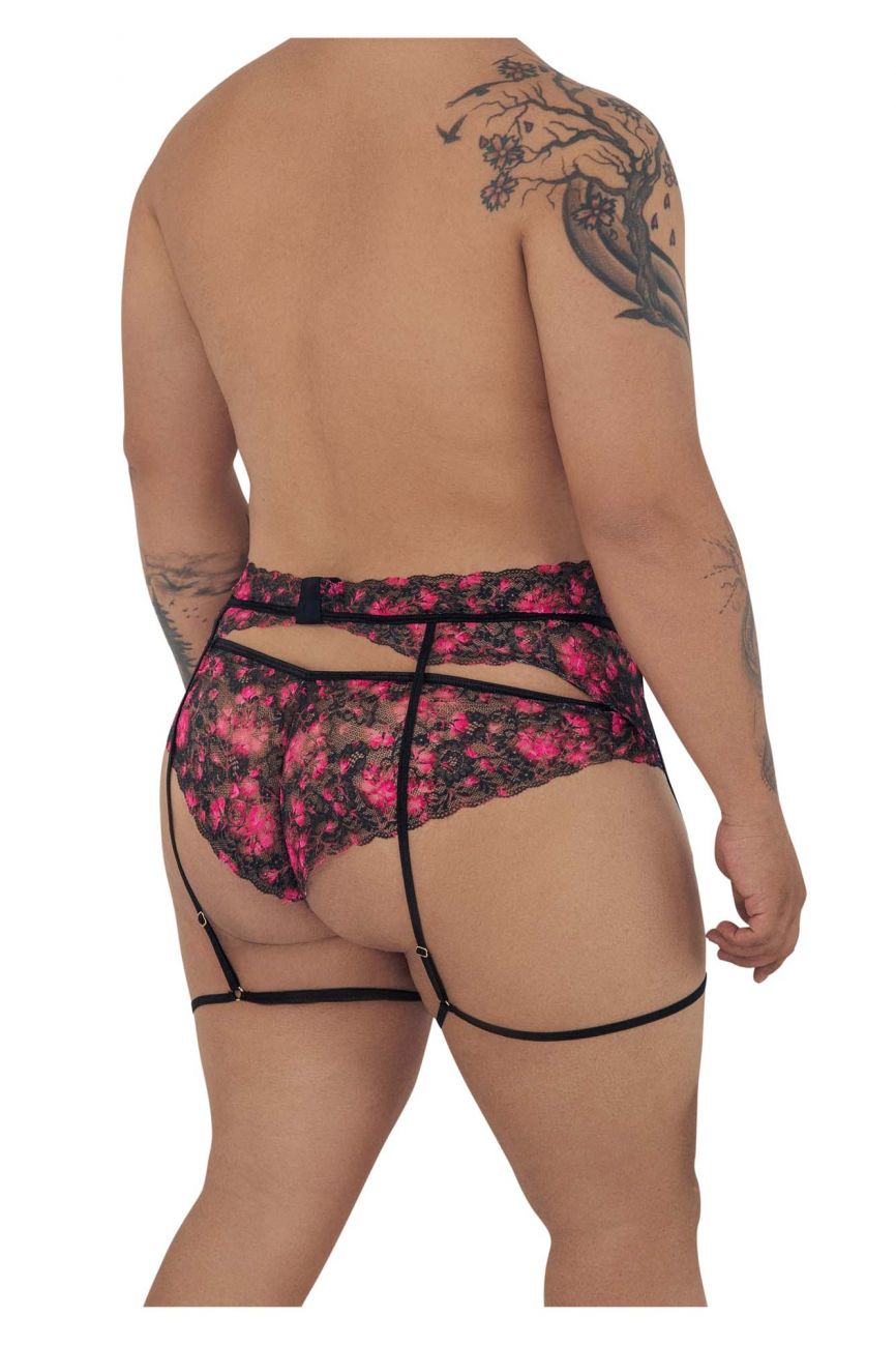 CandyMan 99576X Lace Garter Thongs Color Black Print - DealByEthan.gay loves CandyMan