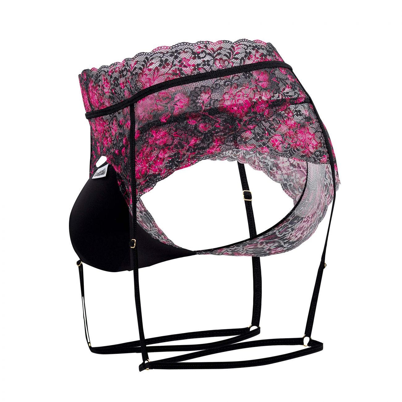 CandyMan 99576X Lace Garter Thongs Color Black Print - DealByEthan.gay loves CandyMan