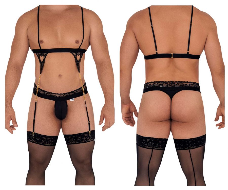 CandyMan 99581 Harness-Thongs Outfit Color Black - DealByEthan.gay loves CandyMan