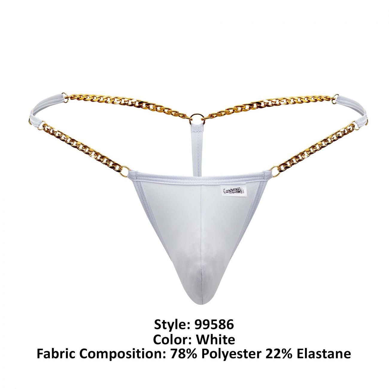 CandyMan 99586 Chain G-String Color White - DealByEthan.gay loves CandyMan