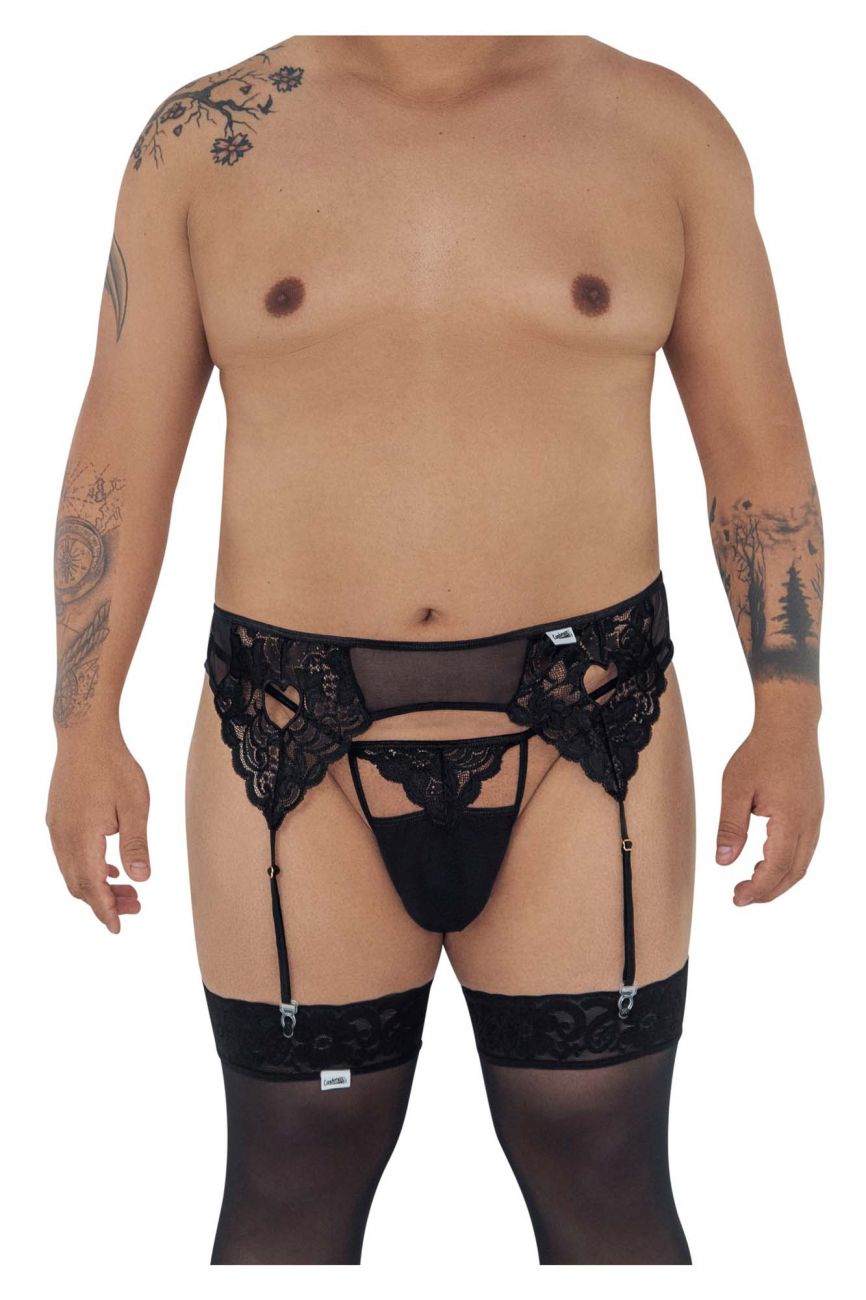 CandyMan 99589X Lace Garther G-String Color Black - DealByEthan.gay loves CandyMan