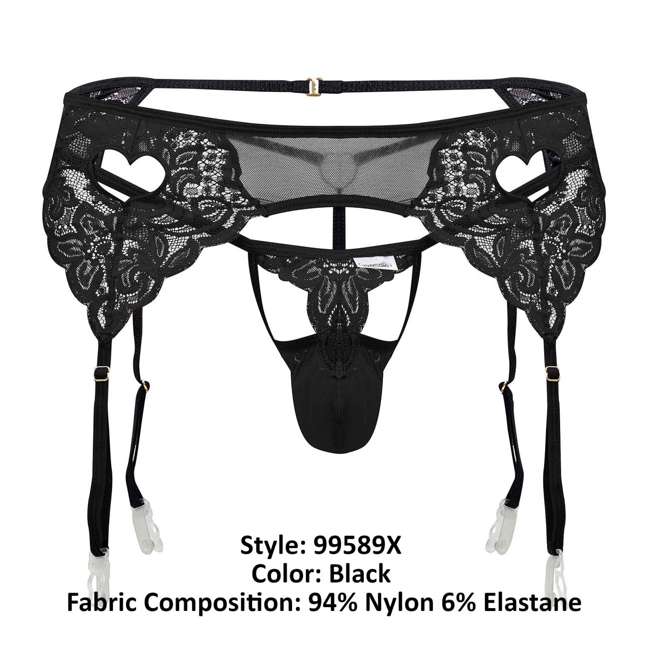 CandyMan 99589X Lace Garther G-String Color Black - DealByEthan.gay loves CandyMan