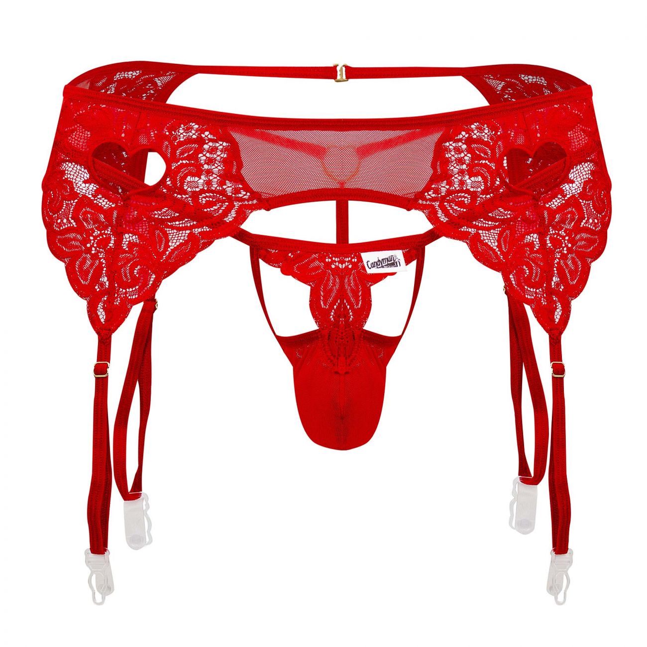 CandyMan 99589X Lace Garther G-String Color Red - DealByEthan.gay loves CandyMan