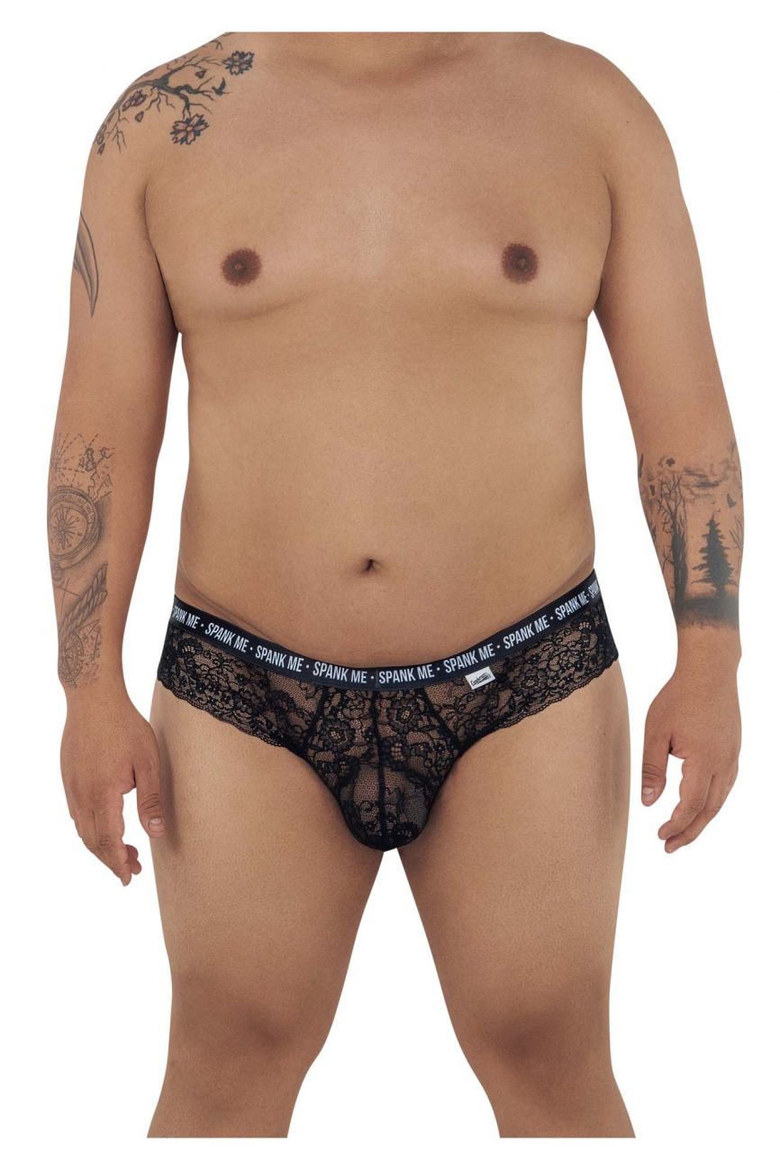 CandyMan 99615X Spank Me Lace Briefs Color Black - DealByEthan.gay loves CandyMan