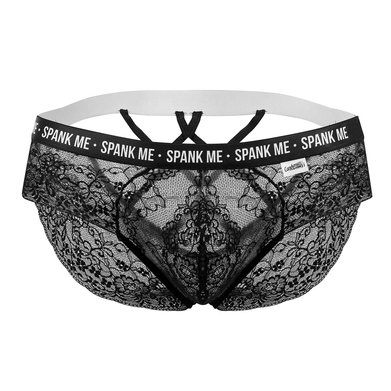 CandyMan 99615X Spank Me Lace Briefs Color Black - DealByEthan.gay loves CandyMan