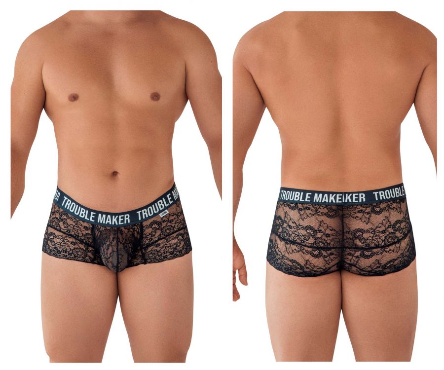 CandyMan 99616 Trouble Maker Lace Trunks Color Black - DealByEthan.gay loves CandyMan