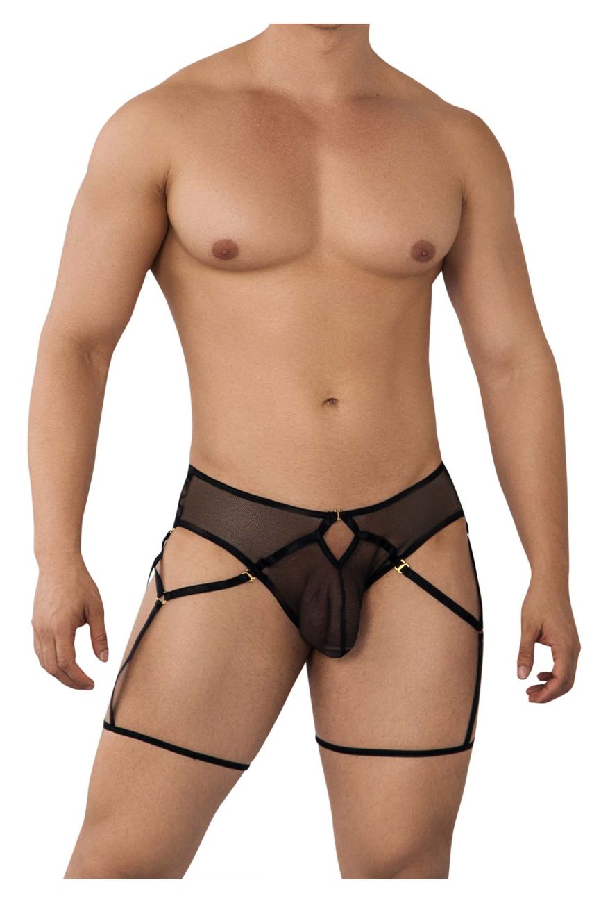 CandyMan 99625 Mesh Garter Briefs Color Black - DealByEthan.gay loves CandyMan