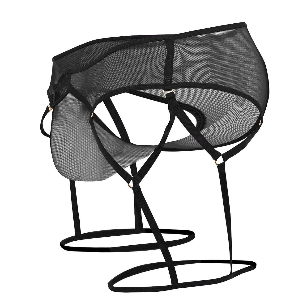 CandyMan 99625 Mesh Garter Briefs Color Black - DealByEthan.gay loves CandyMan