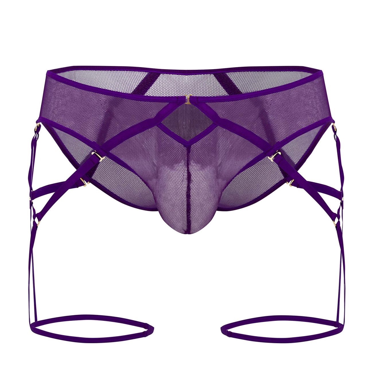 CandyMan 99625 Mesh Garter Briefs Color Purple - DealByEthan.gay loves CandyMan