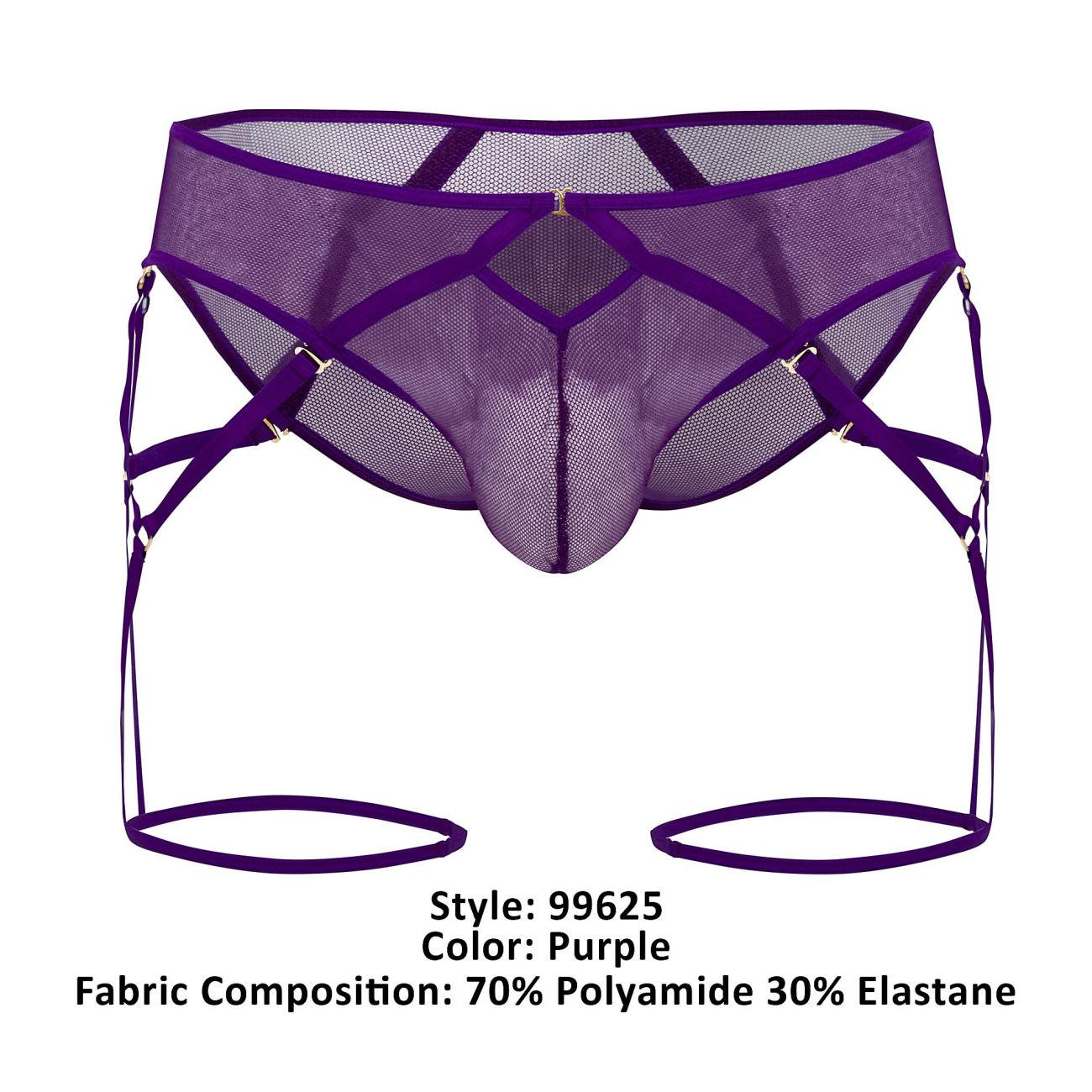 CandyMan 99625 Mesh Garter Briefs Color Purple - DealByEthan.gay loves CandyMan