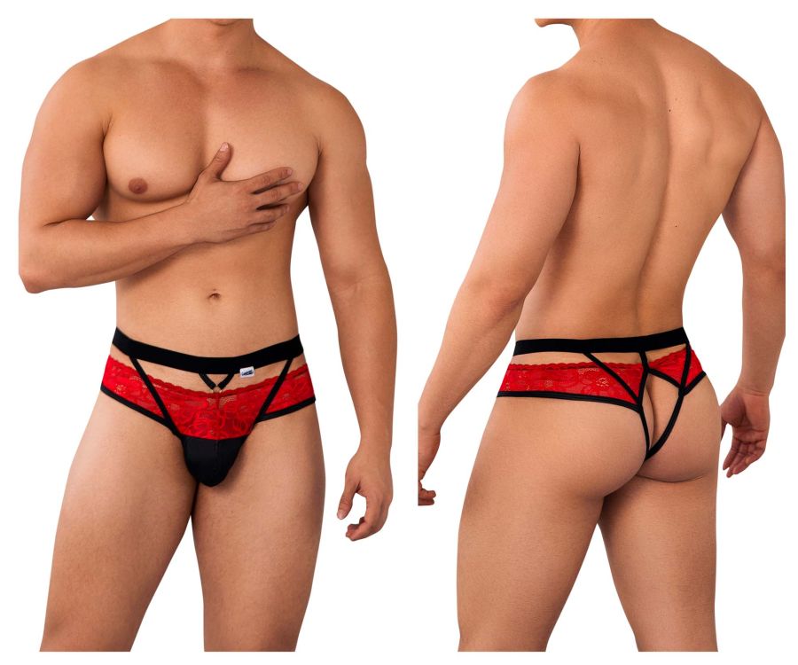 CandyMan 99627 Lace Jockstrap Color Red - DealByEthan.gay loves CandyMan
