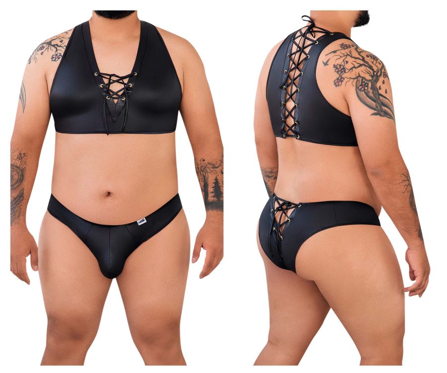 CandyMan 99628X Top and Brief Two Piece Set Color Black - DealByEthan.gay loves CandyMan