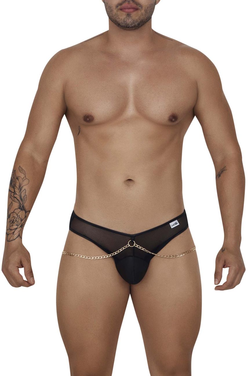 CandyMan 99672 Chain Jock Briefs Color Black - DealByEthan.gay loves CandyMan