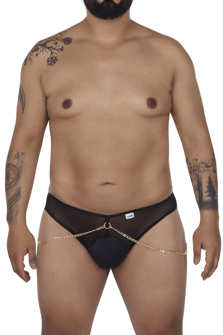 CandyMan 99672X Chain Jock Briefs Color Black - DealByEthan.gay loves CandyMan