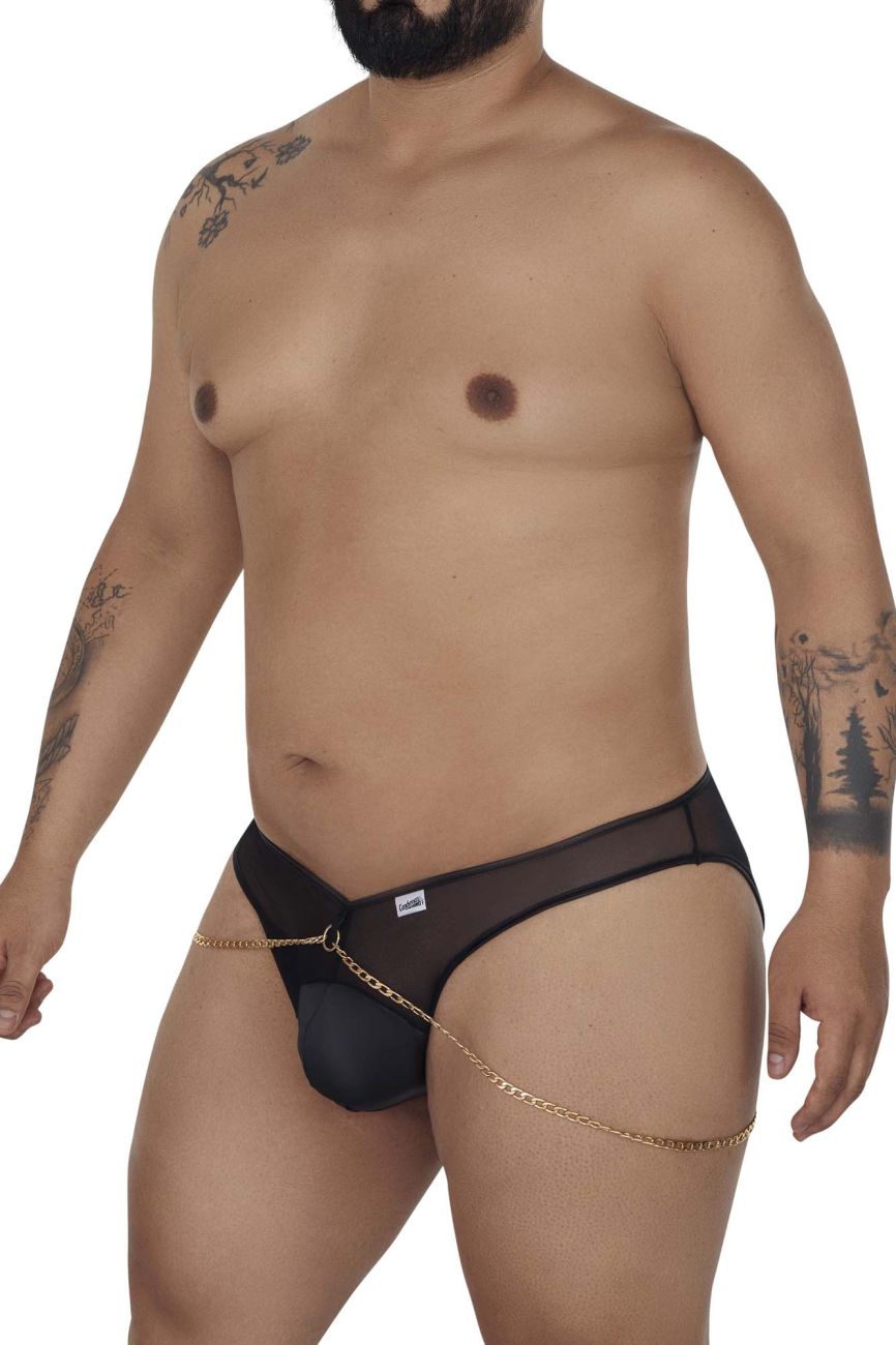 CandyMan 99672X Chain Jock Briefs Color Black - DealByEthan.gay loves CandyMan