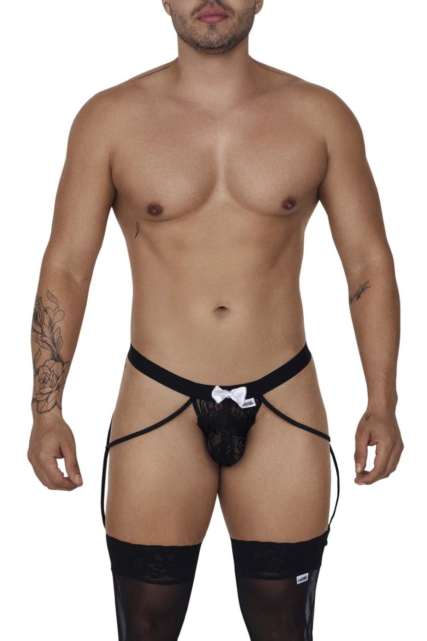 CandyMan 99679 Lace Garter Briefs Color Black - DealByEthan.gay loves CandyMan