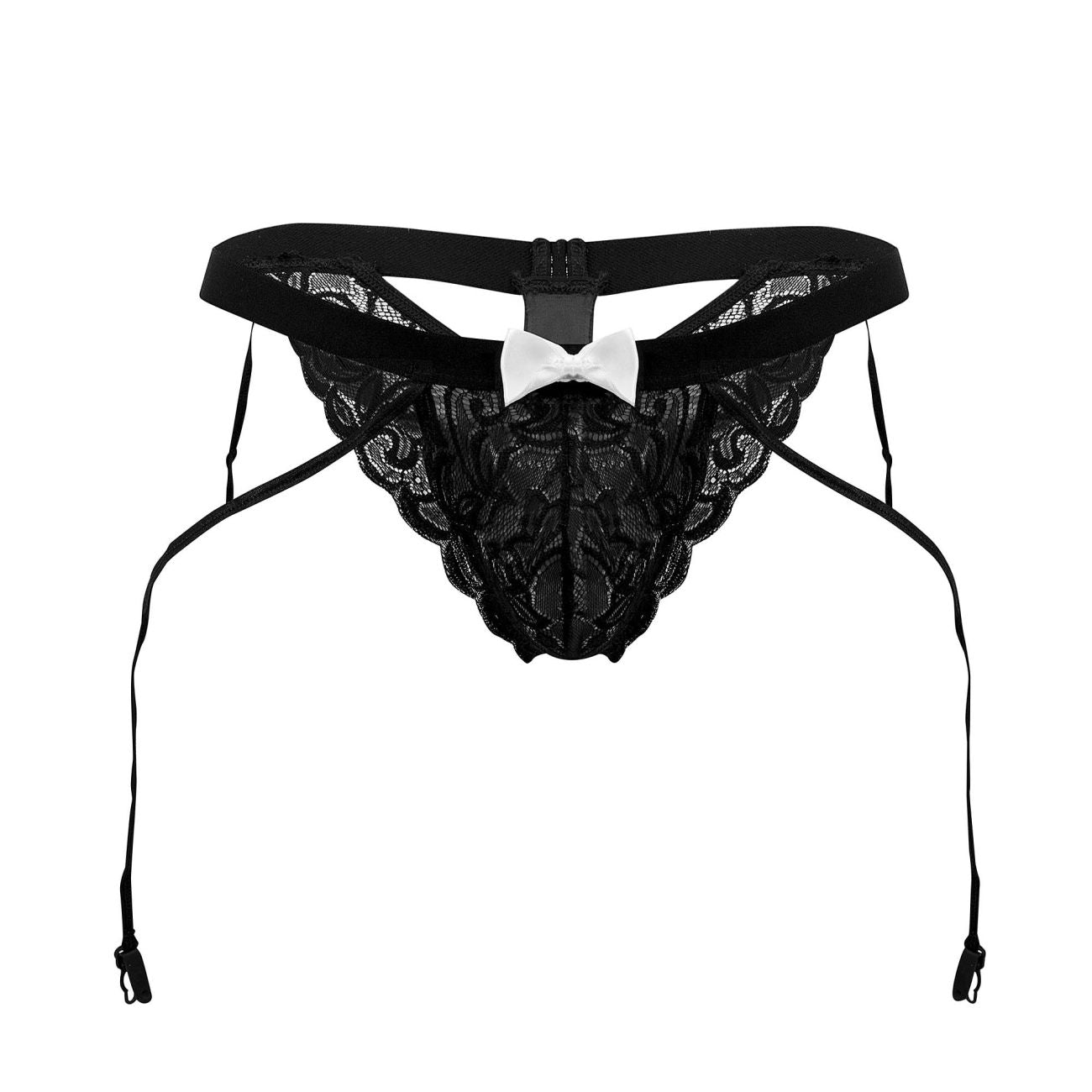 CandyMan 99679 Lace Garter Briefs Color Black - DealByEthan.gay loves CandyMan