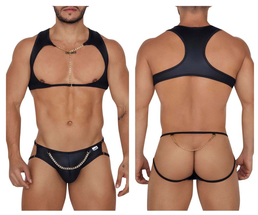 CandyMan 99682 Harness Jock Two Piece Set Color Black - DealByEthan.gay loves CandyMan