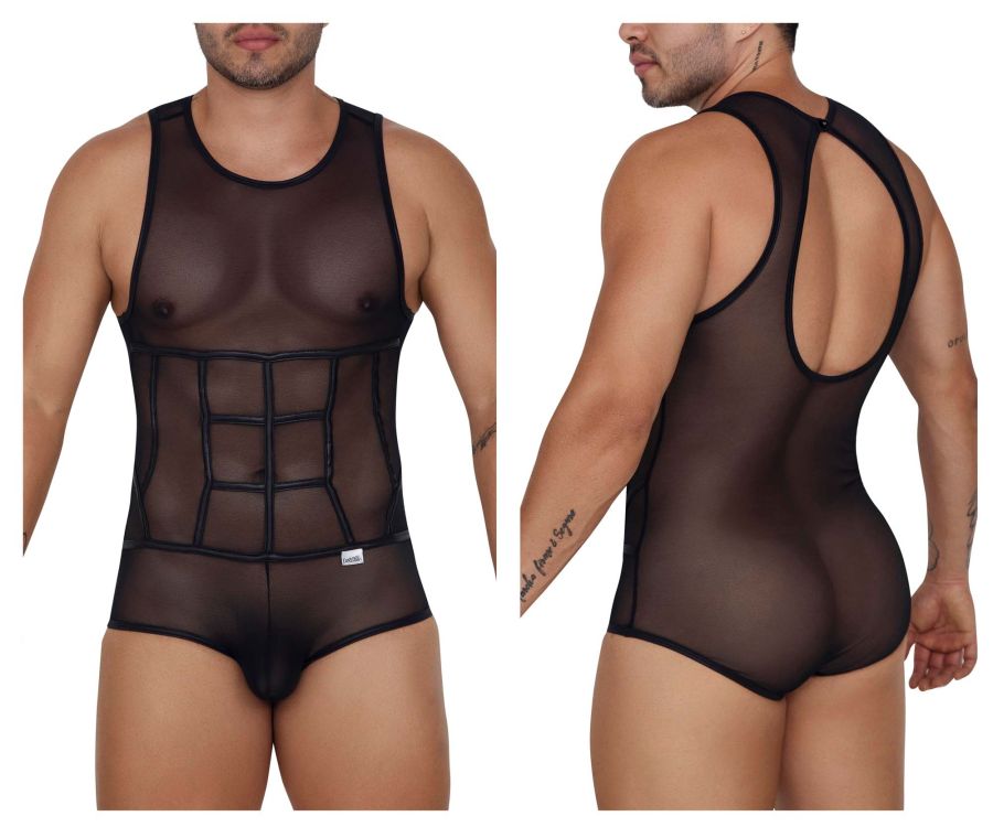 CandyMan 99683 Tulle Bodysuit Color Black - DealByEthan.gay loves CandyMan