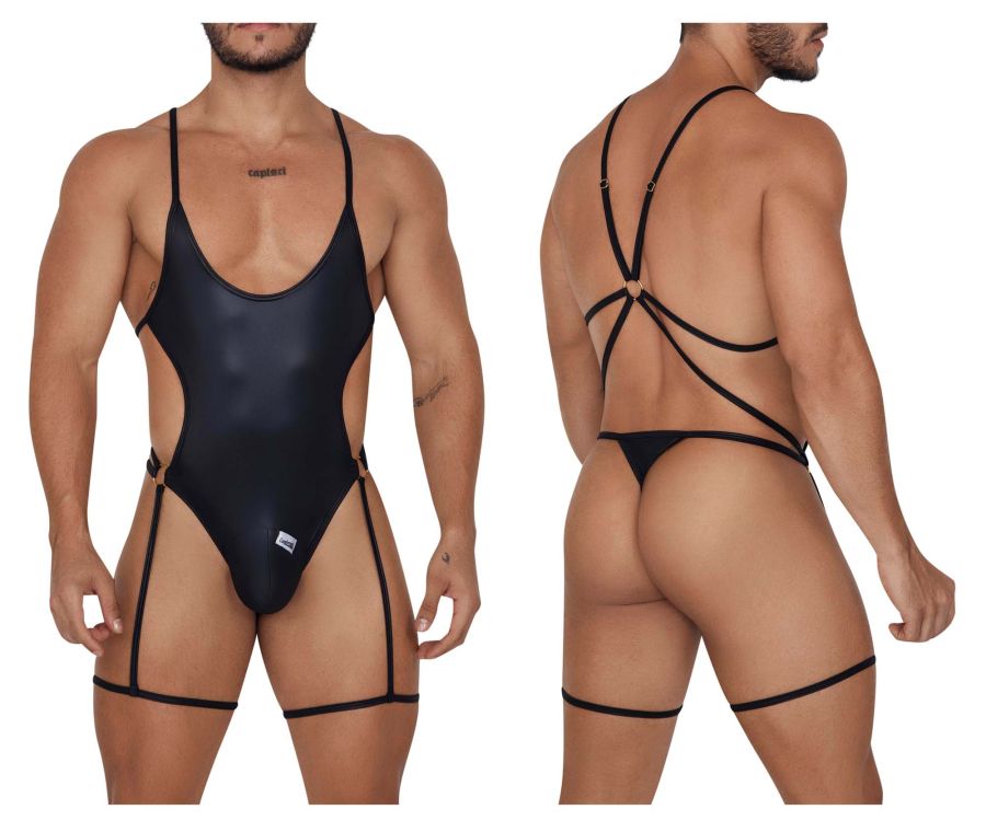 CandyMan 99697 Garter Bodysuit Color Black - DealByEthan.gay loves CandyMan