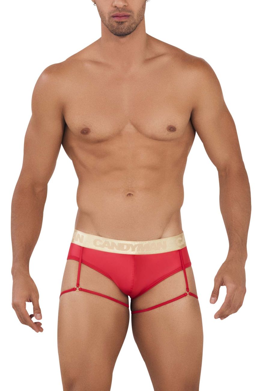 CandyMan 99722 Garter Mesh Briefs Color Red - DealByEthan.gay loves CandyMan