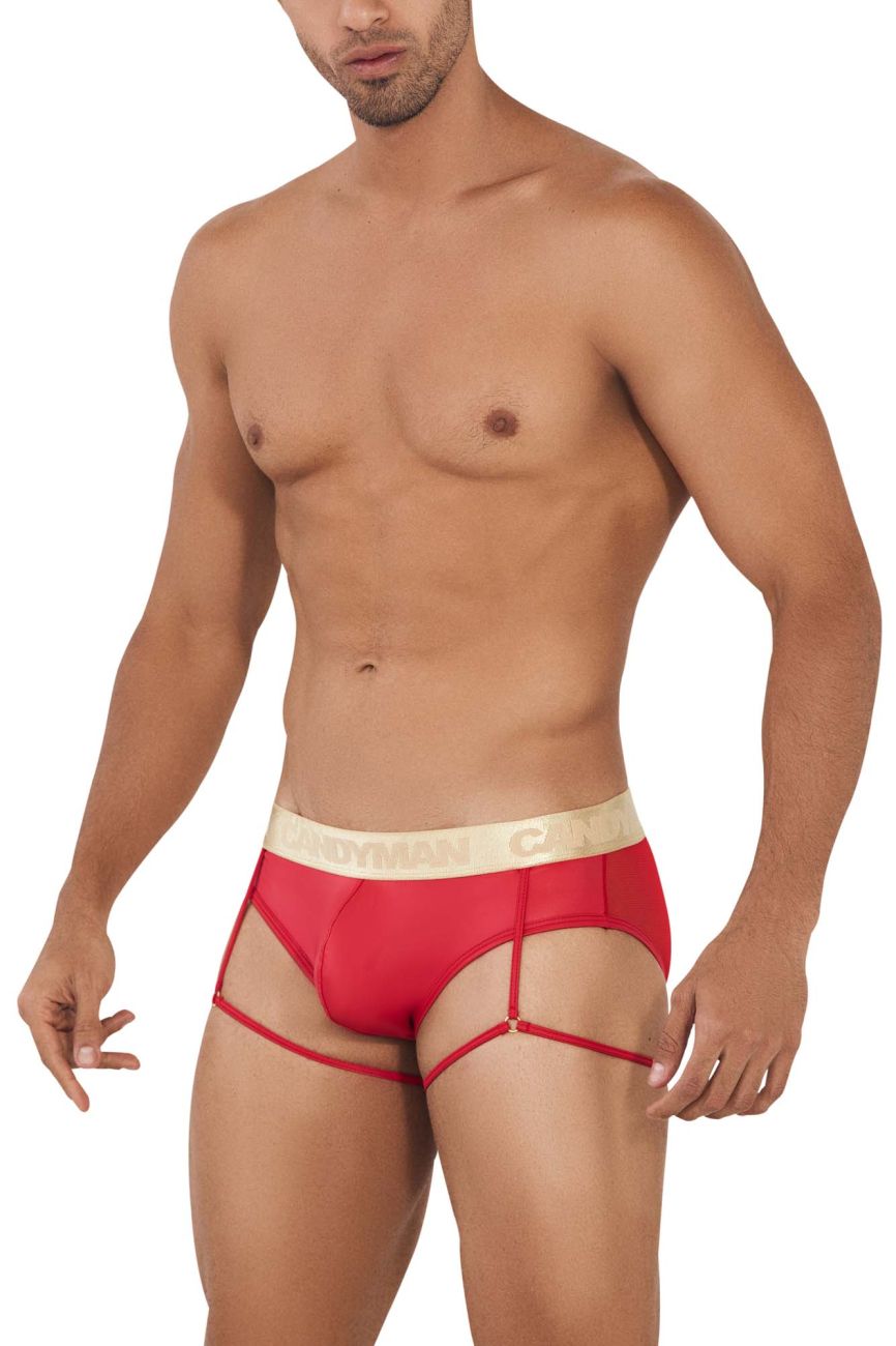 CandyMan 99722 Garter Mesh Briefs Color Red - DealByEthan.gay loves CandyMan