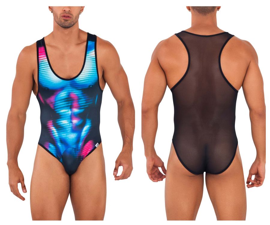 CandyMan 99725 Work-N-Out Bodysuit Color Moonlight Blue - DealByEthan.gay loves CandyMan