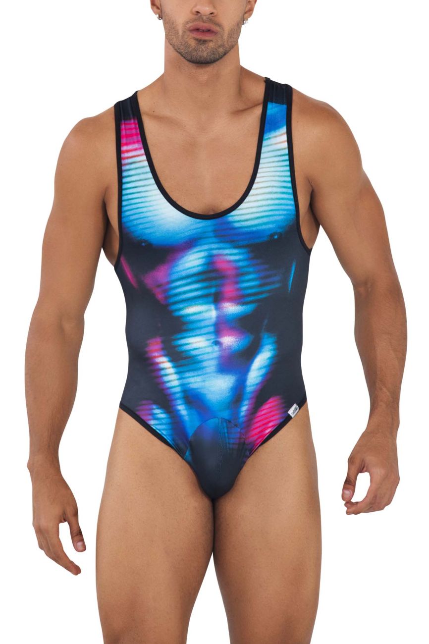 CandyMan 99725 Work-N-Out Bodysuit Color Moonlight Blue - DealByEthan.gay loves CandyMan