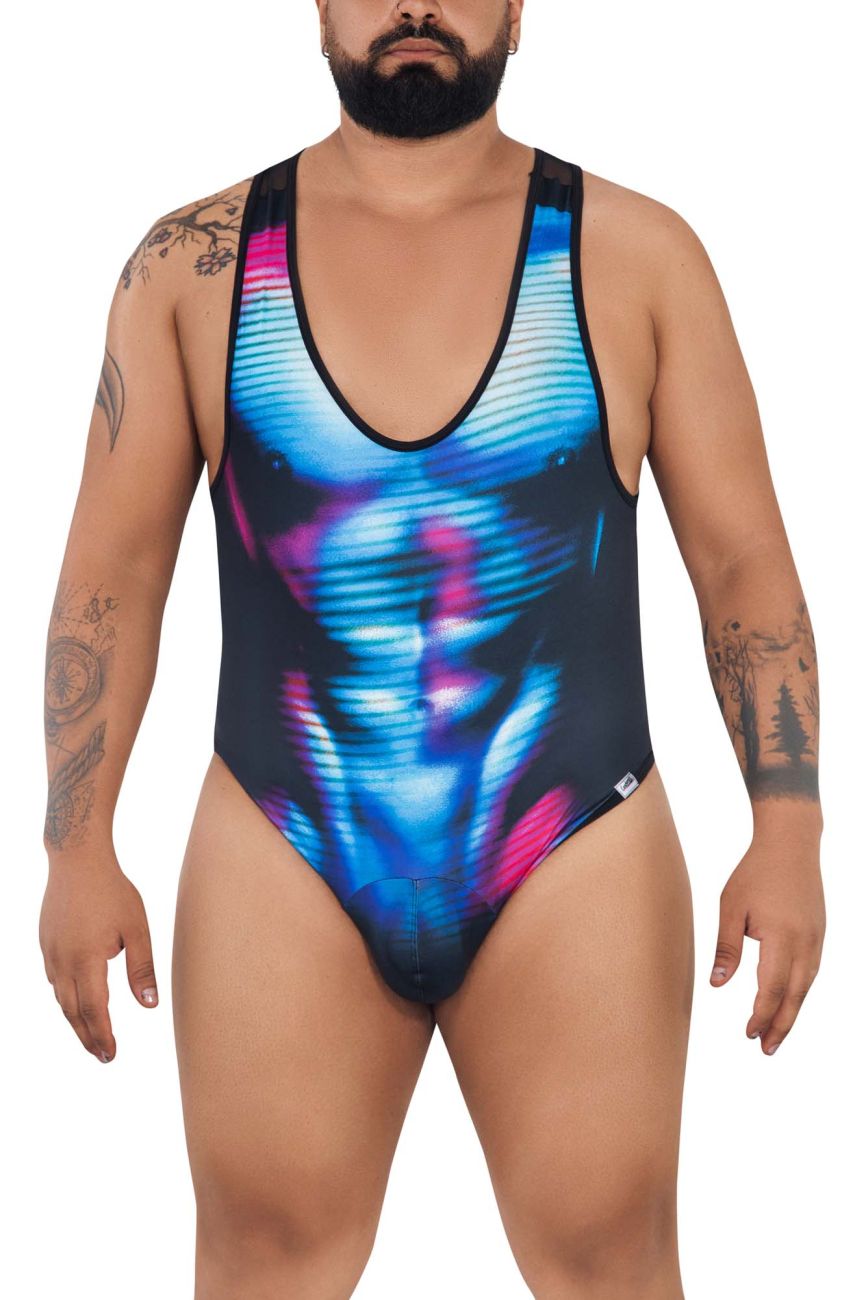CandyMan 99725X Work-N-Out Bodysuit Color Moonlight Blue - DealByEthan.gay loves CandyMan