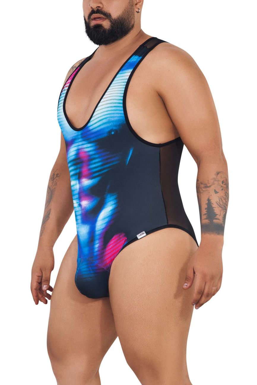 CandyMan 99725X Work-N-Out Bodysuit Color Moonlight Blue - DealByEthan.gay loves CandyMan