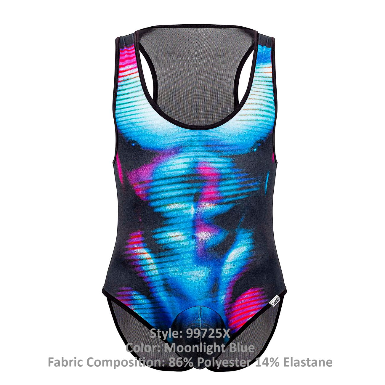 CandyMan 99725X Work-N-Out Bodysuit Color Moonlight Blue - DealByEthan.gay loves CandyMan