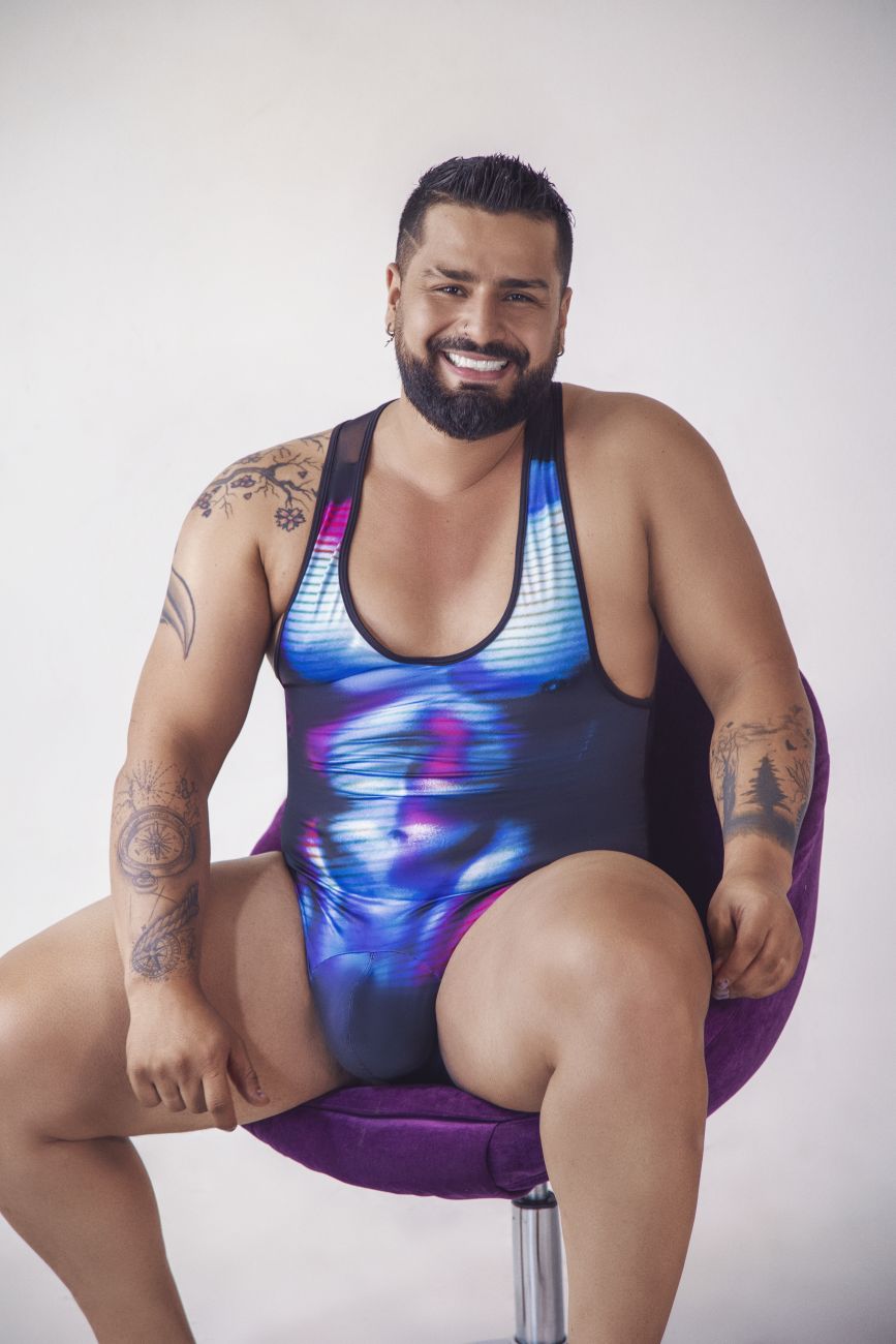 CandyMan 99725X Work-N-Out Bodysuit Color Moonlight Blue - DealByEthan.gay loves CandyMan