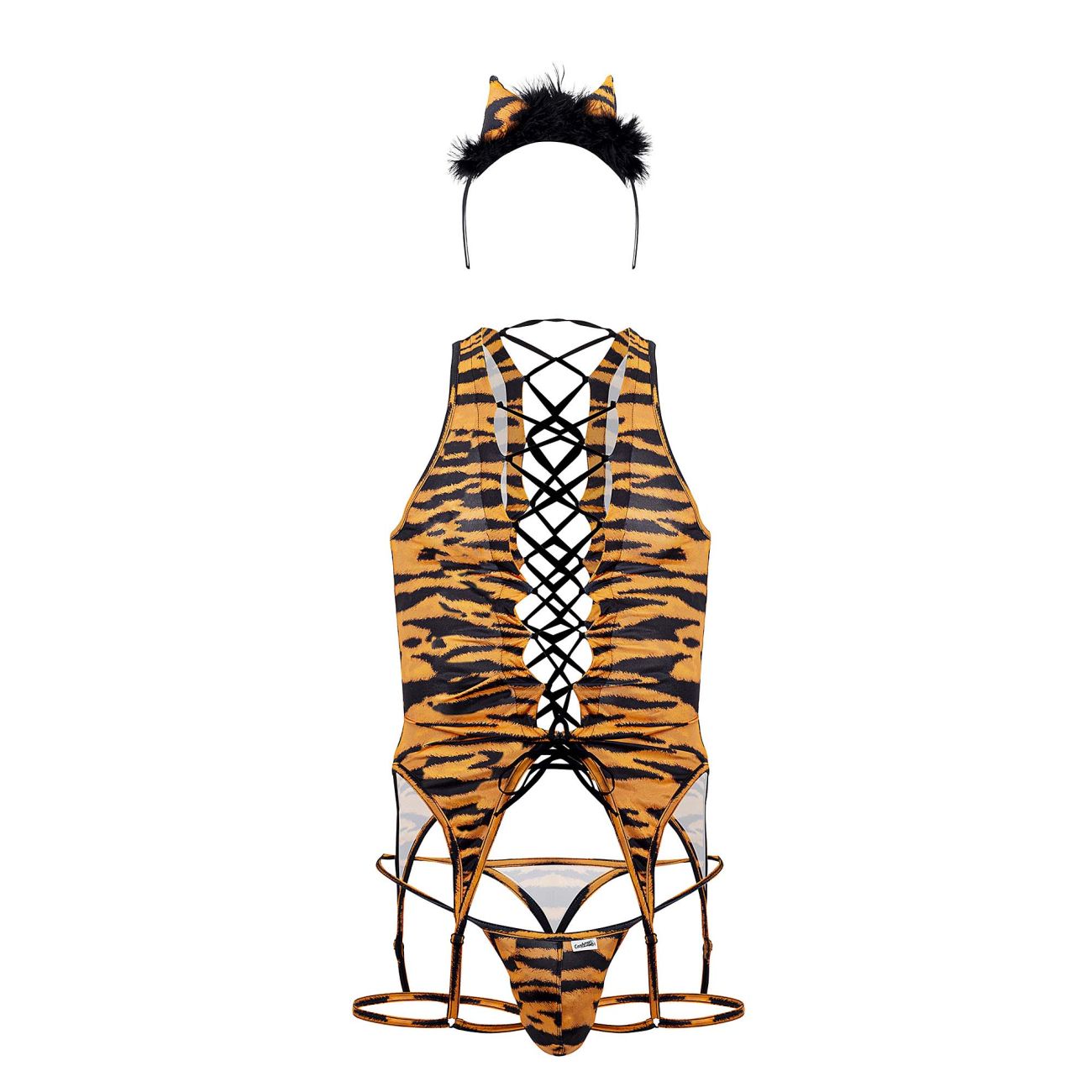 CandyMan 99734 Safari Bodysuit Color Tiger Print - DealByEthan.gay loves CandyMan