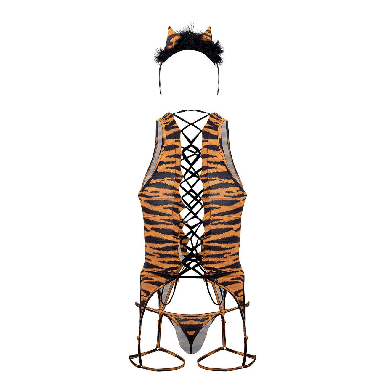 CandyMan 99734 Safari Bodysuit Color Tiger Print - DealByEthan.gay loves CandyMan